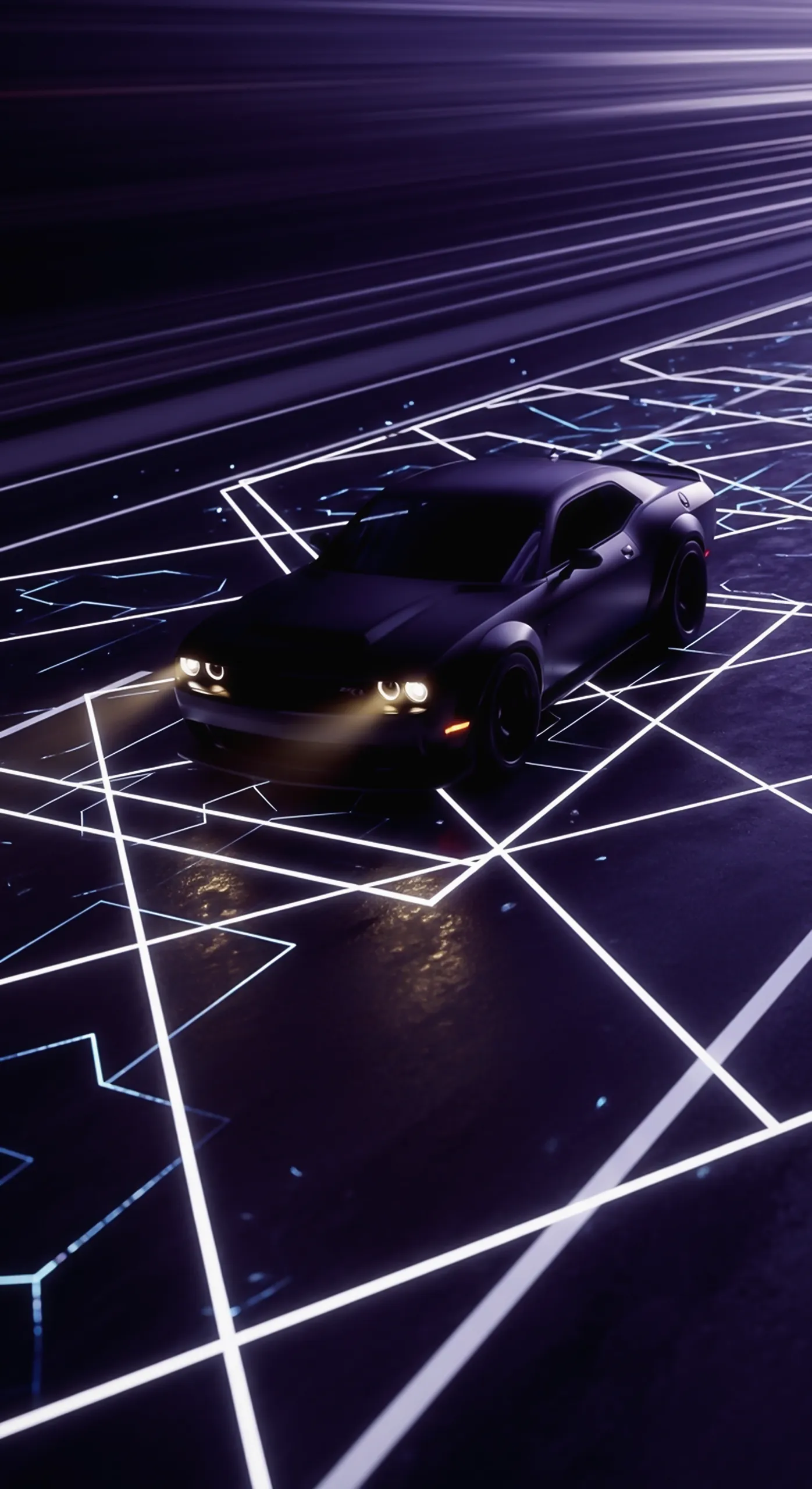 Dark muscle car iphone wallpaper, car wallpaper 4k for mobile, car wallpaper4k for mobile with neon lines.