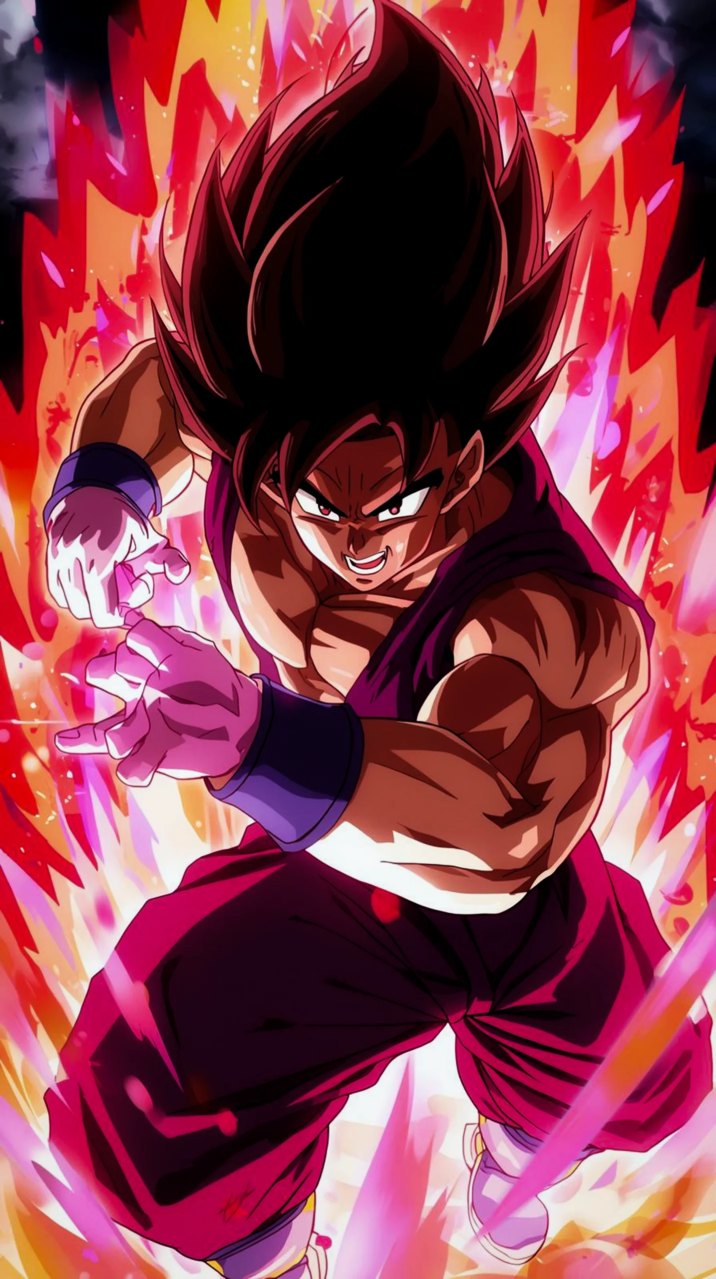 intense goku super saiyan aura wallpaper for iPhone 4K mobile