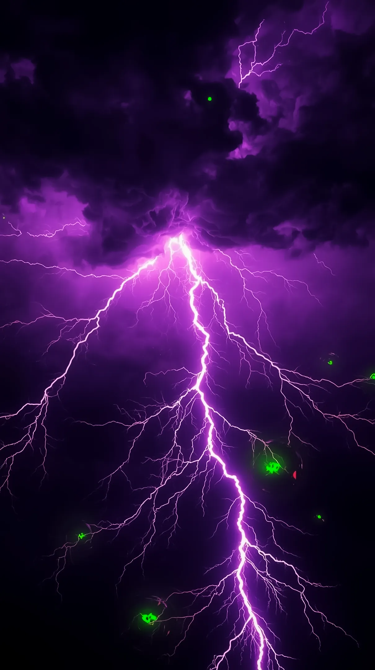 Purple lightning amoled wallpaper 4k for mobile, iphone wallpaper 4k, 4k wallpaper for phone and backgrounds.