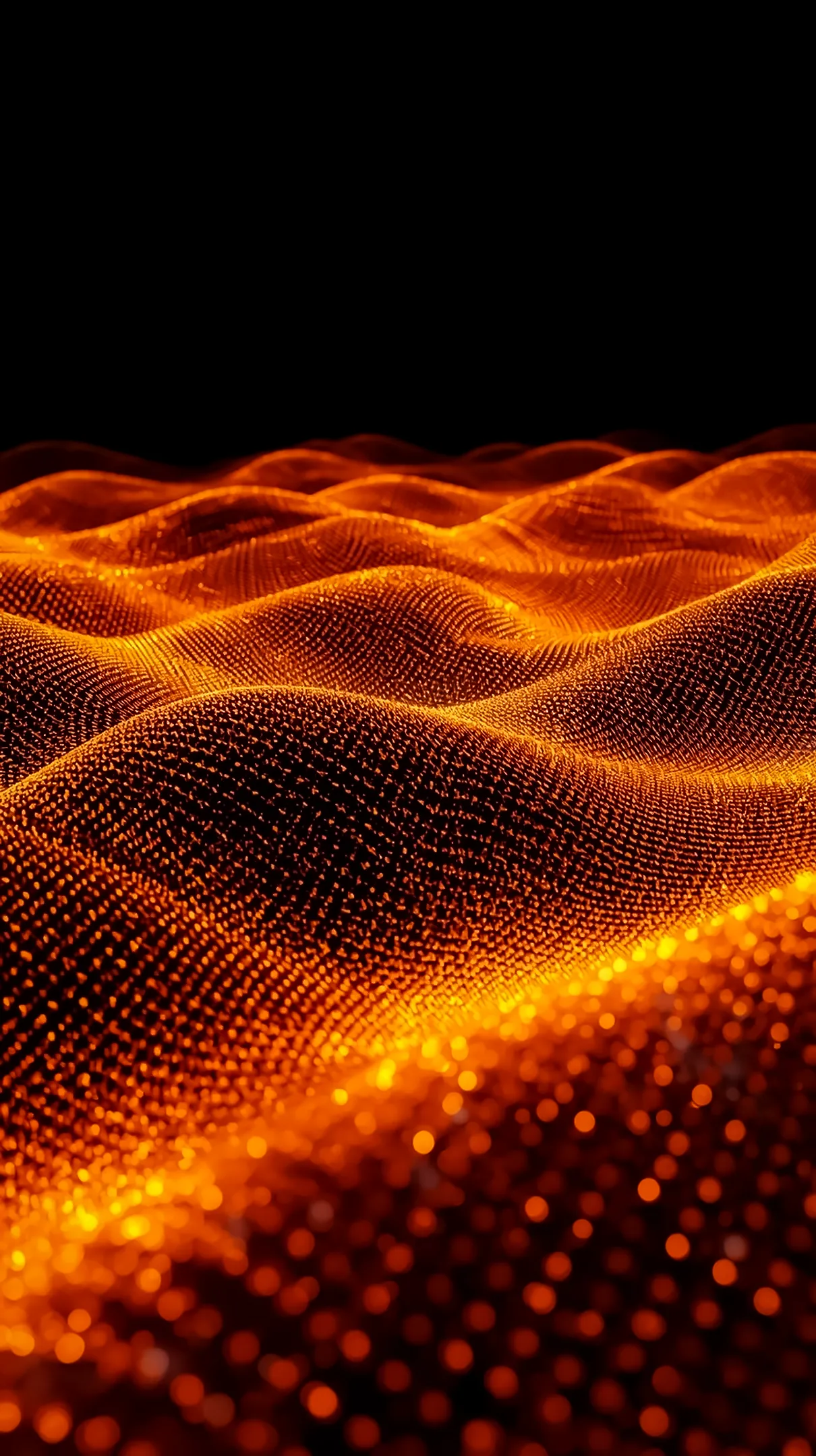 Abstract fiery orange waves AMOLED wallpaper 4K for mobile. Perfect iPhone wallpaper 4K, 4K backgrounds, and phone