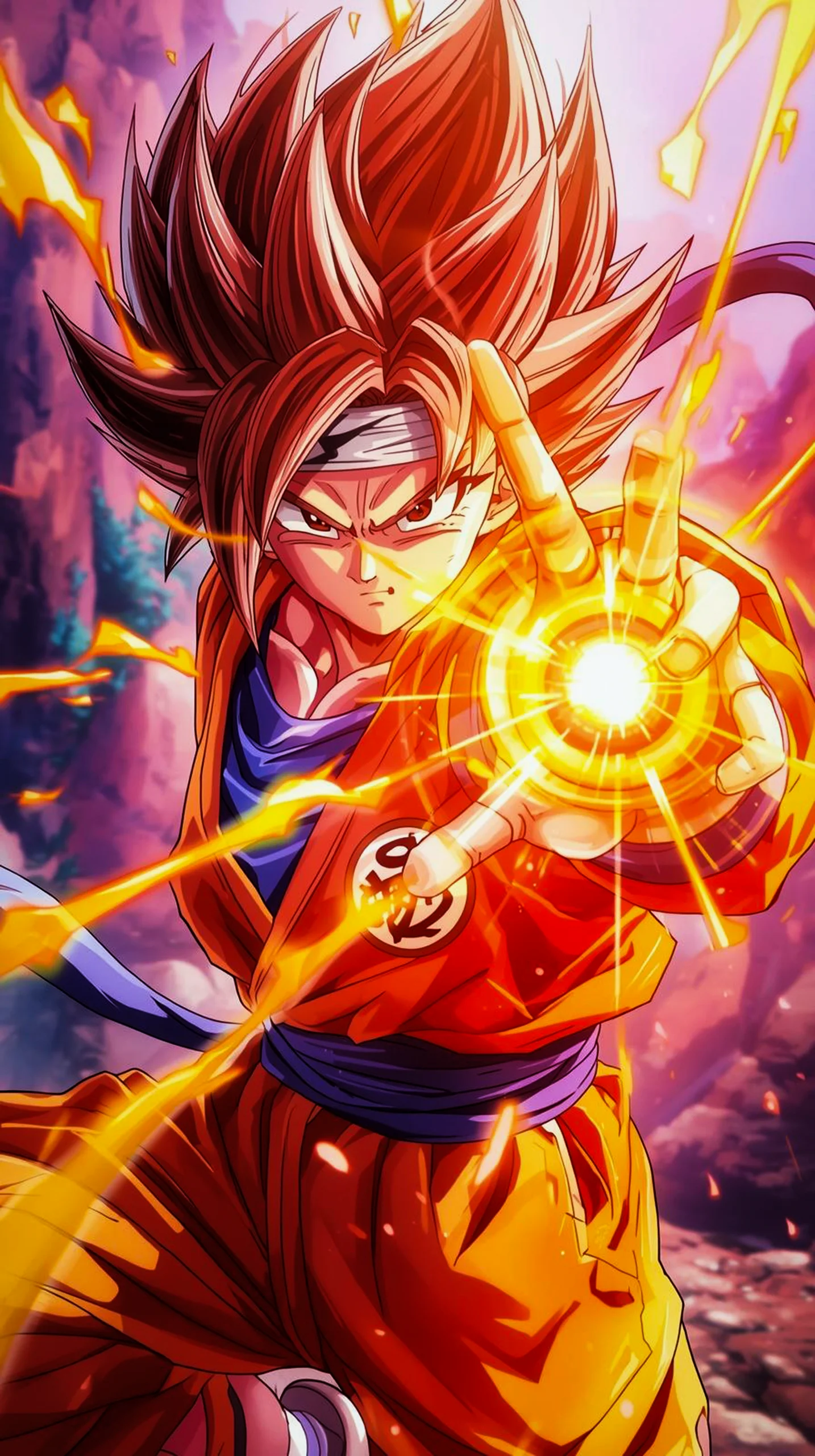 intense super saiyan warrior energy blast wallpaper for phone 4k