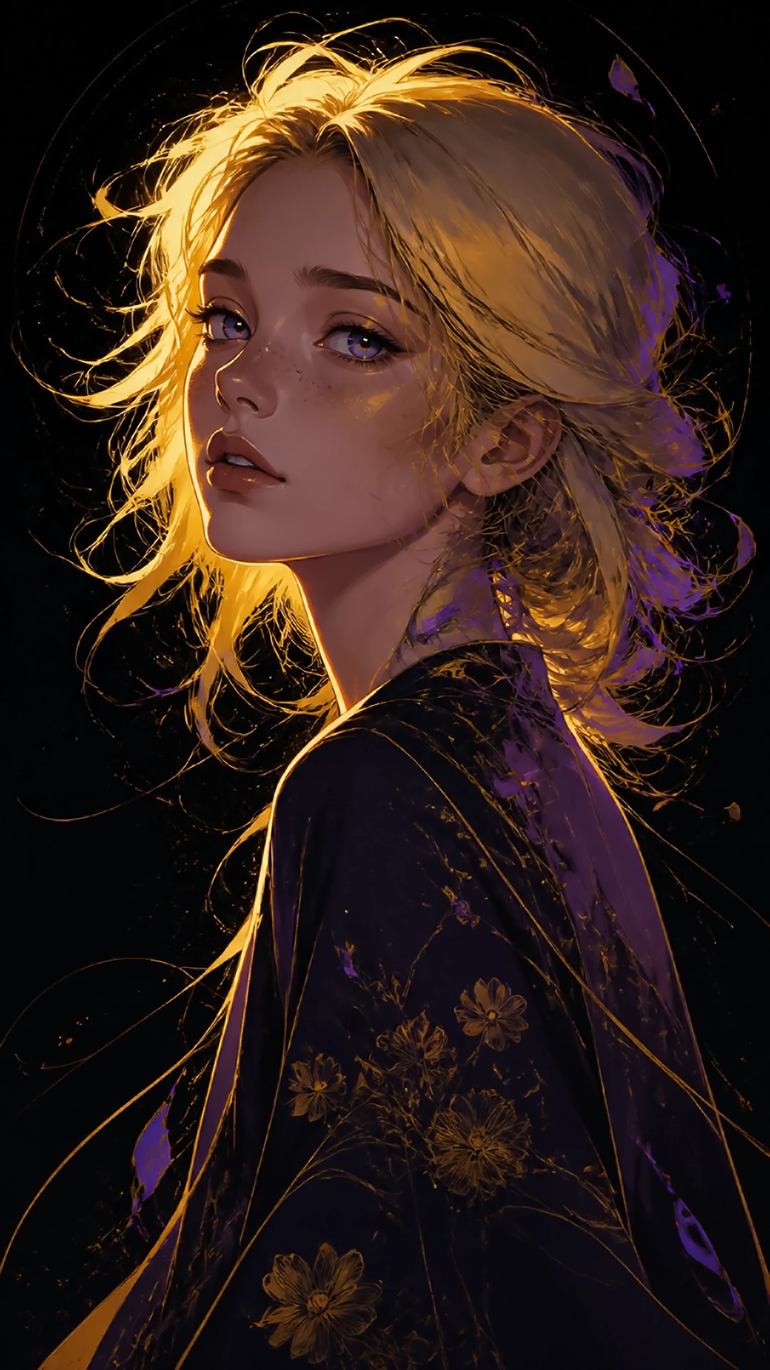 Anime background iphone — golden blonde kimono