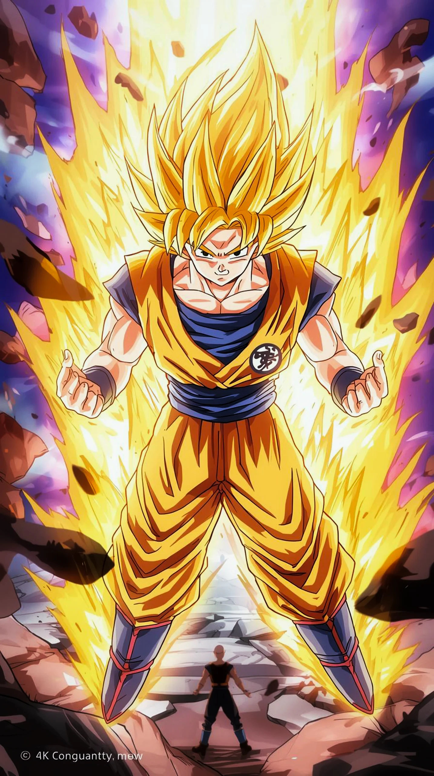 dynamic super saiyan goku 4K wallpaper for iPhone Android mobile