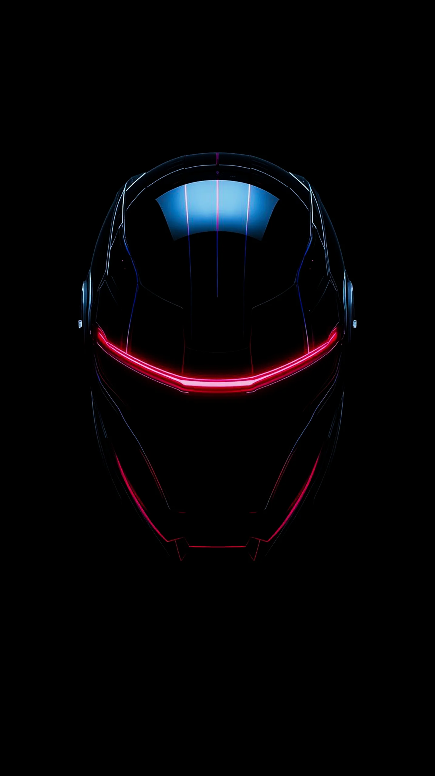 Futuristic neon helmet AMOLED wallpaper 4k for mobile, iPhone wallpaper 4k, 4k background for phone.