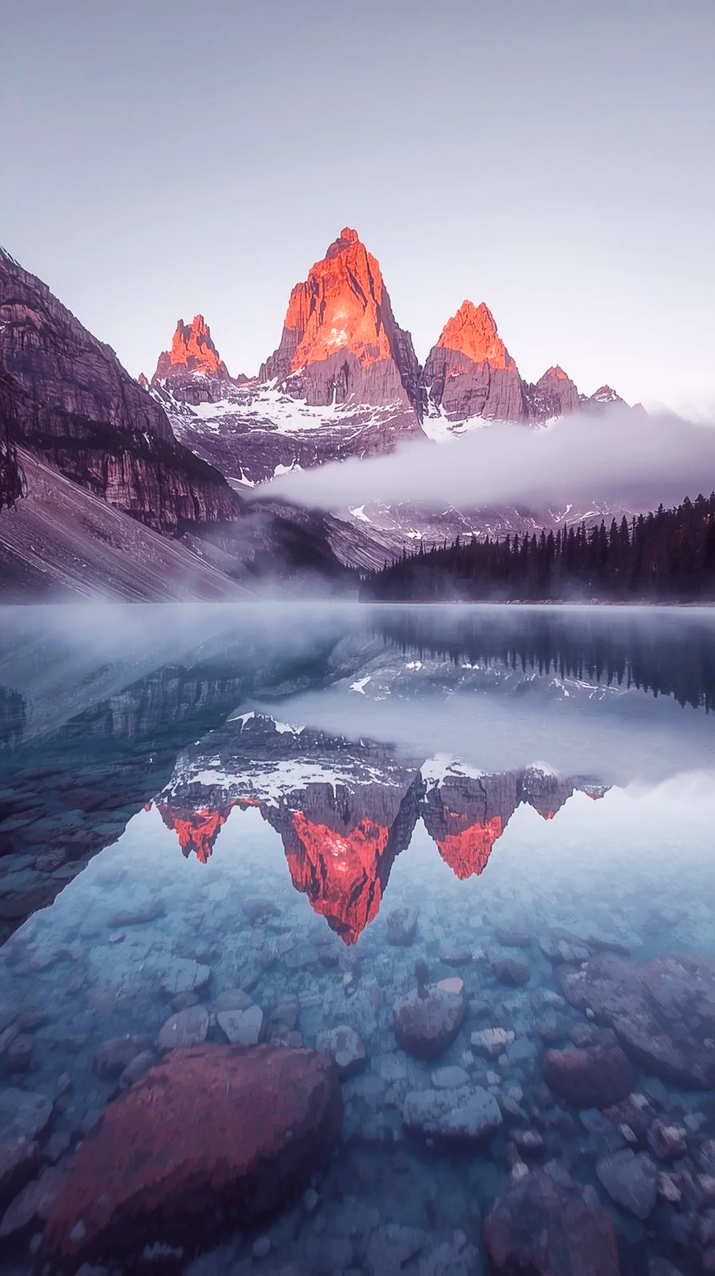 Mountain lake reflection iphone wallpaper 4k, 4k wallpaper for mobile, wallpaper for phone, 4k iphone background.