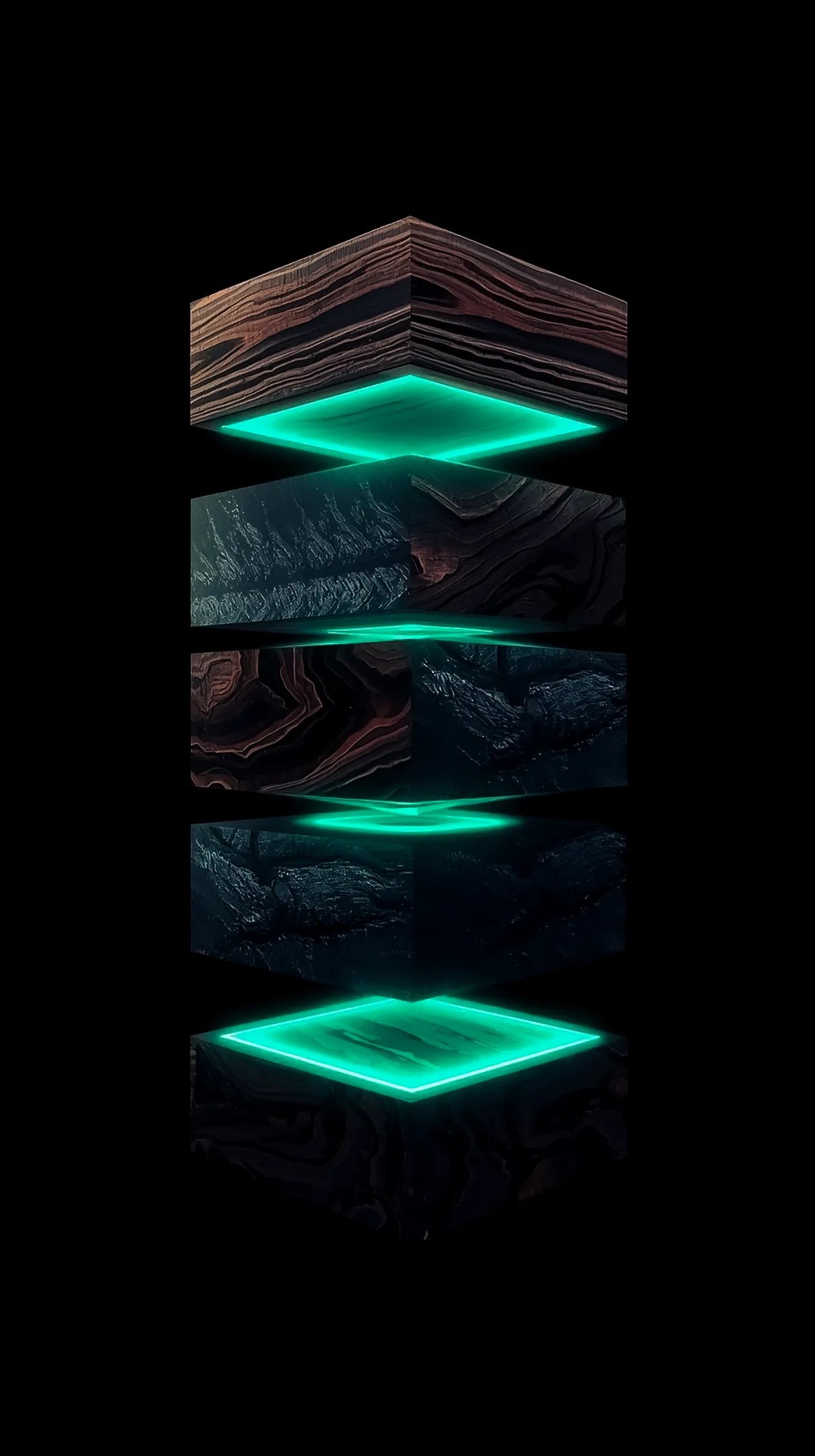 Abstract glowing cubes amoled wallpaper 4k for mobile, a vivid iphone wallpaper 4k and 4k background for phone.