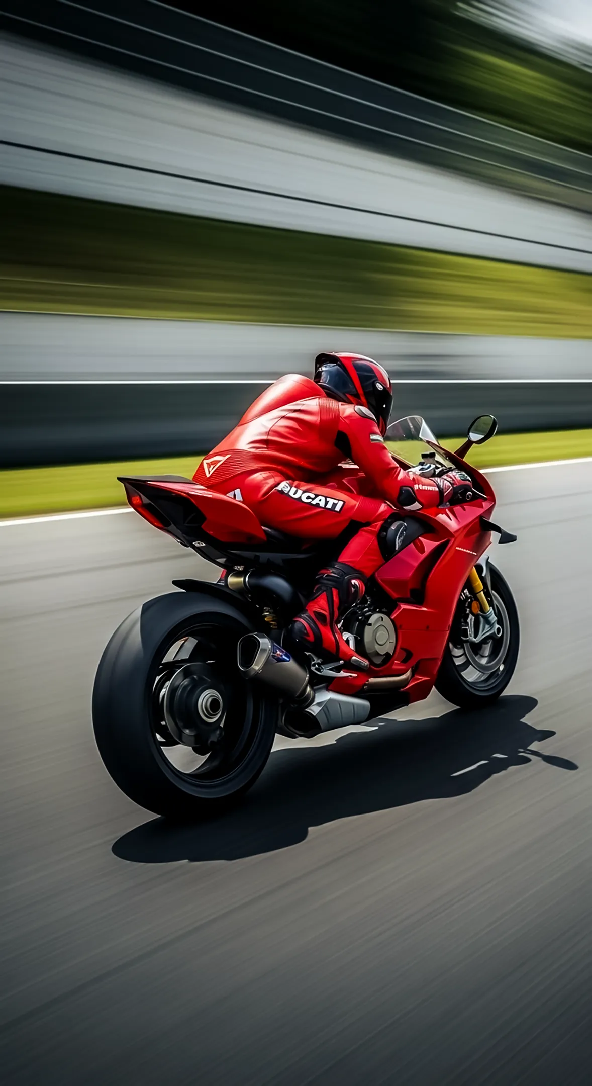 Red Ducati racing phone wallpaper 4K for iPhone, a dynamic 4K wallpaper for mobile, perfect 4K backgrounds iPhone.
