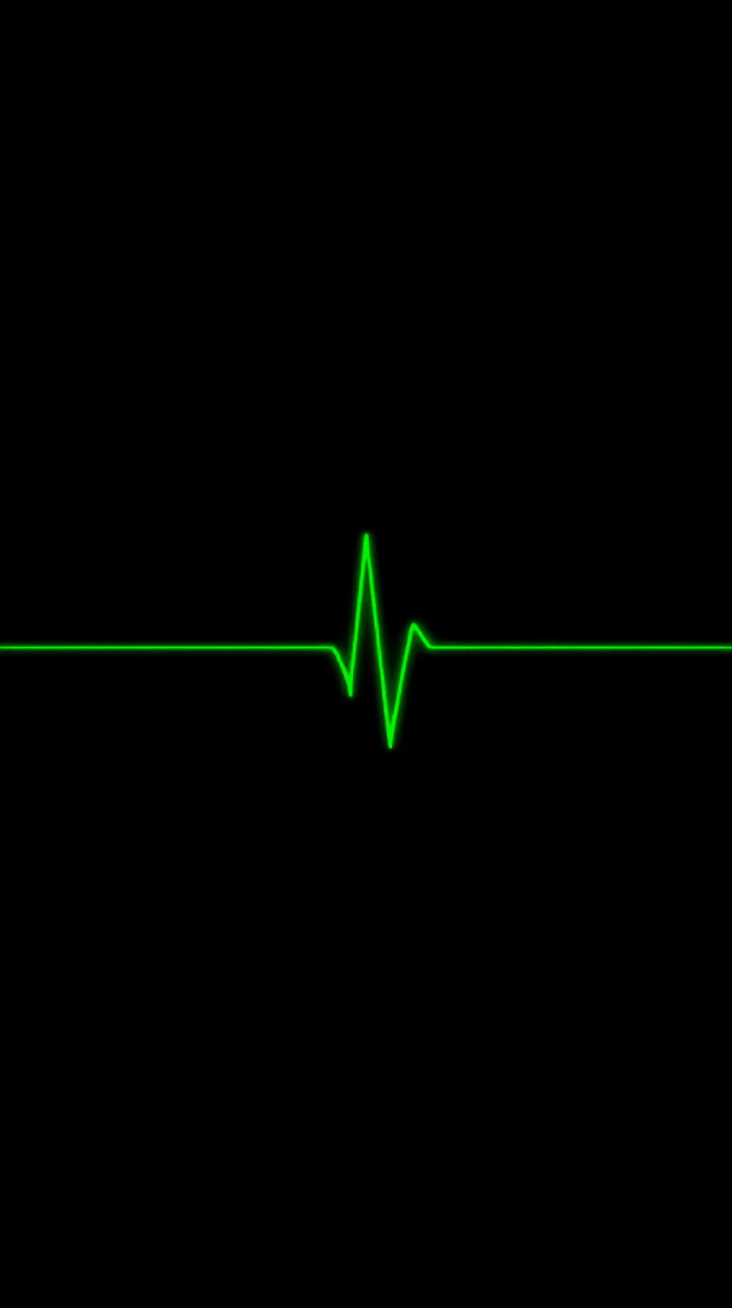 Green heartbeat line AMOLED wallpaper 4k for mobile, iPhone wallpaper 4k, 4k wallpaper for phone, dark background.