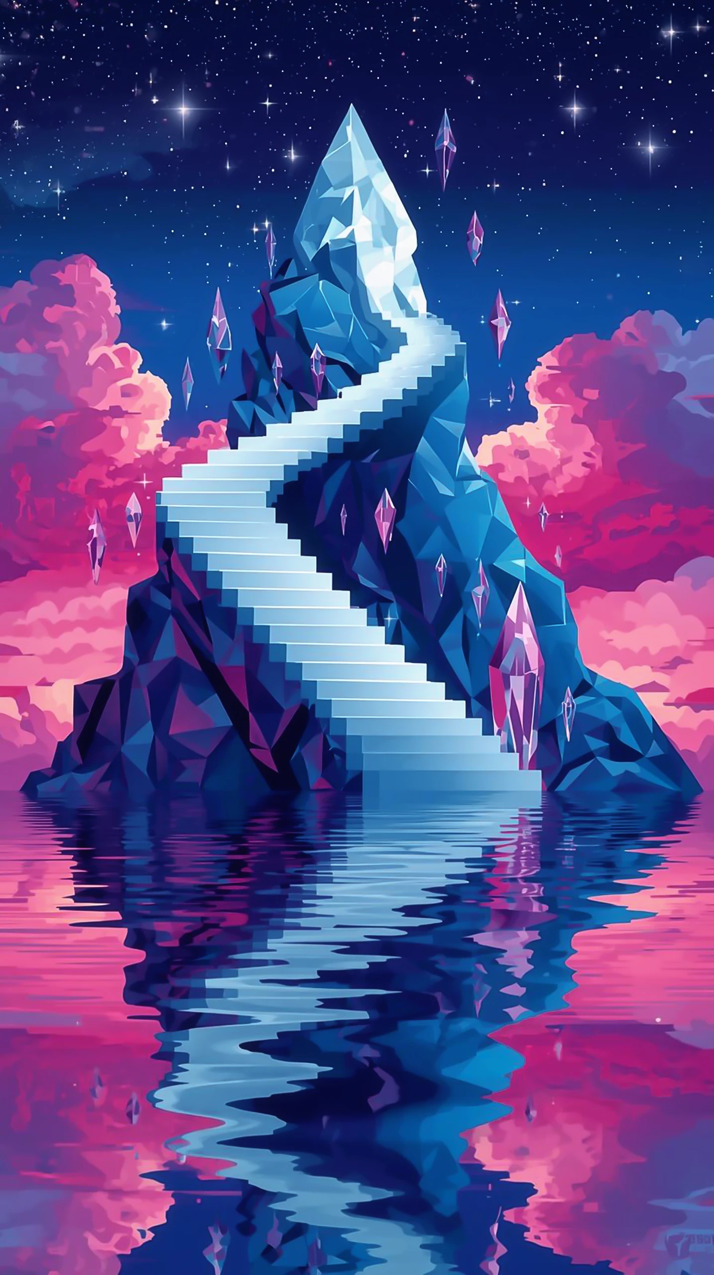 Fantasy Mountain Wallpaper — Crystal Staircase