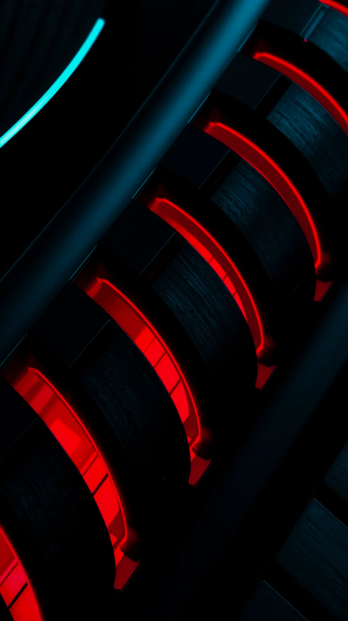Dark Red & Blue Neon Abstract 4K Mobile Wallpaper