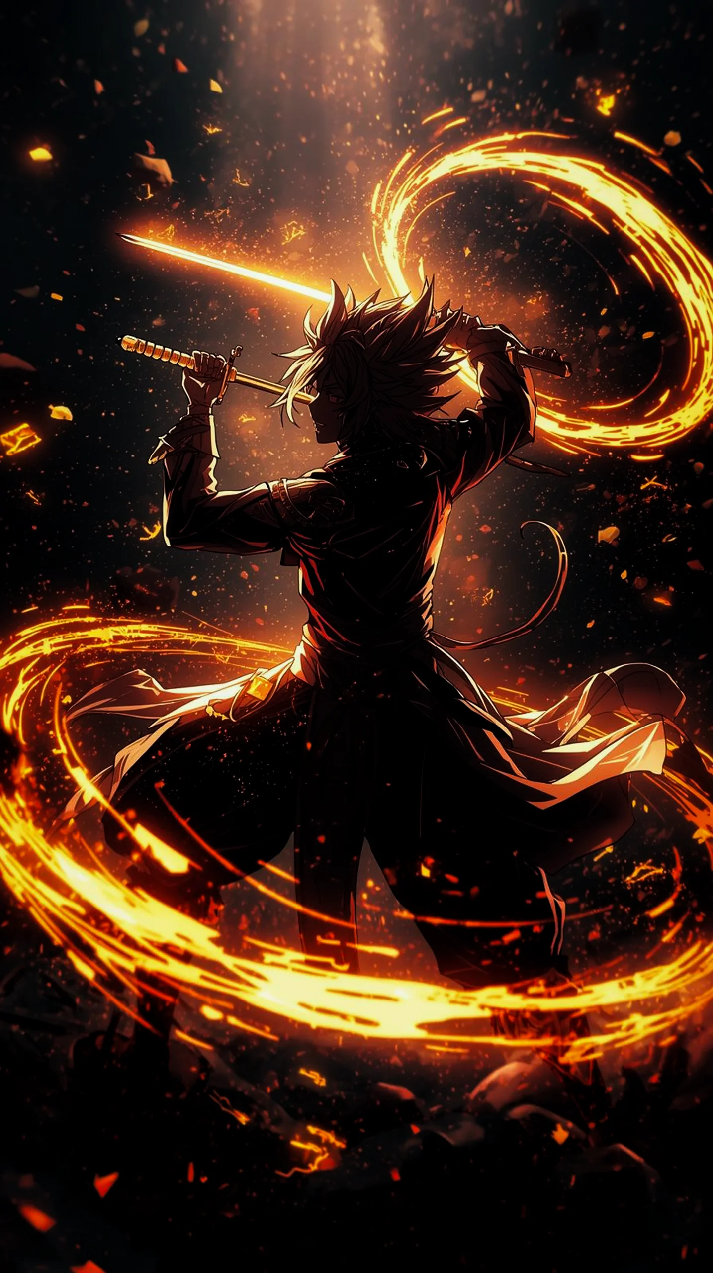 Epic warrior with glowing swords, cool wallpapers for phone, iphone wallpaper 4k, mobile wallpaper, phone background