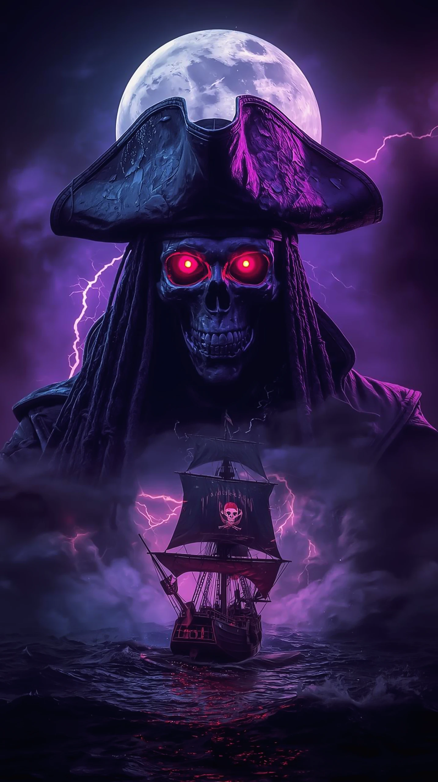 Pirate Wallpaper — Skeletal Pirate Ship Storm