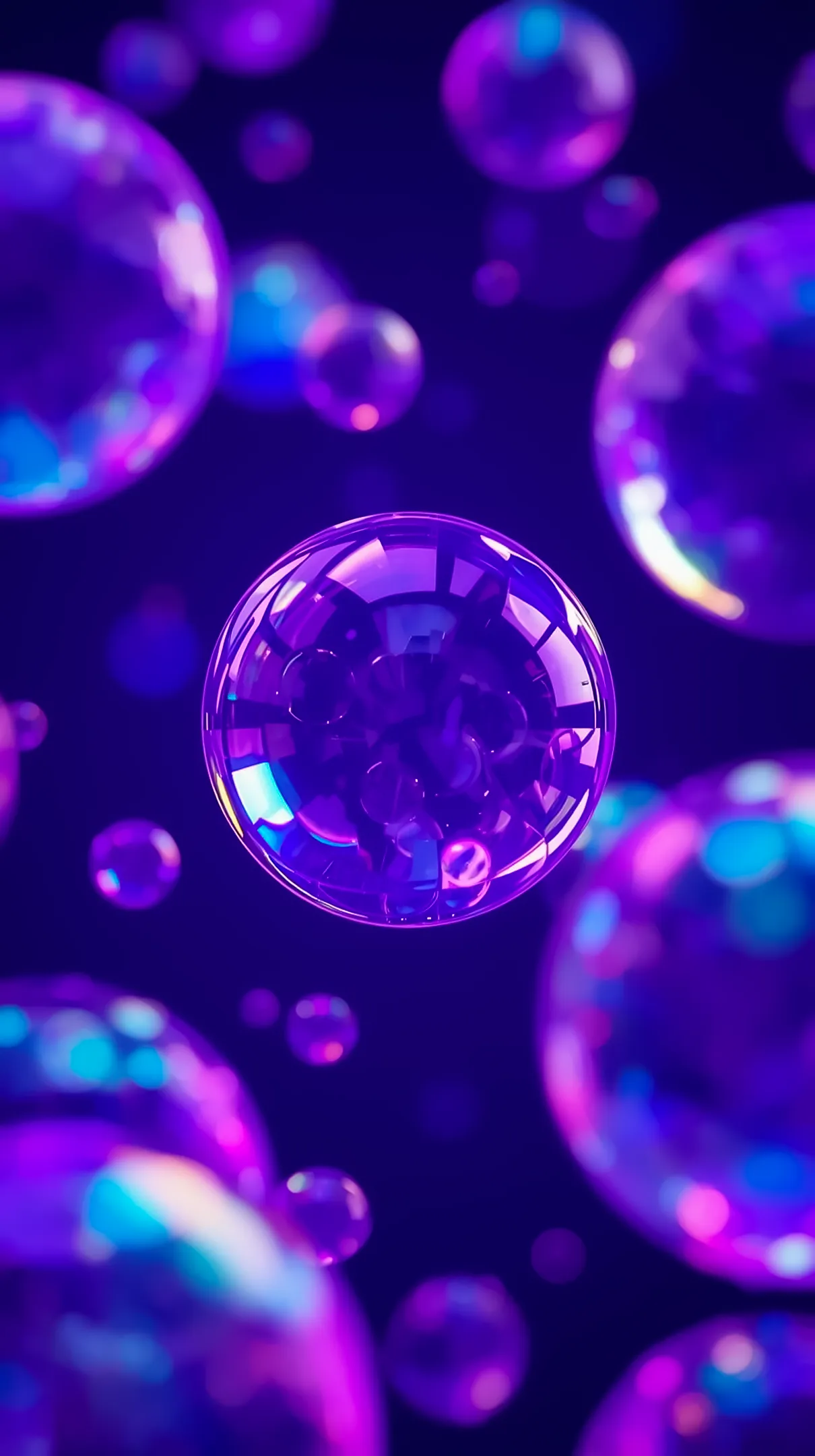 Vibrant purple glow bubbles amoled wallpaper 4k for mobile, perfect for iphone wallpaper 4k and 4k backgrounds iphone.
