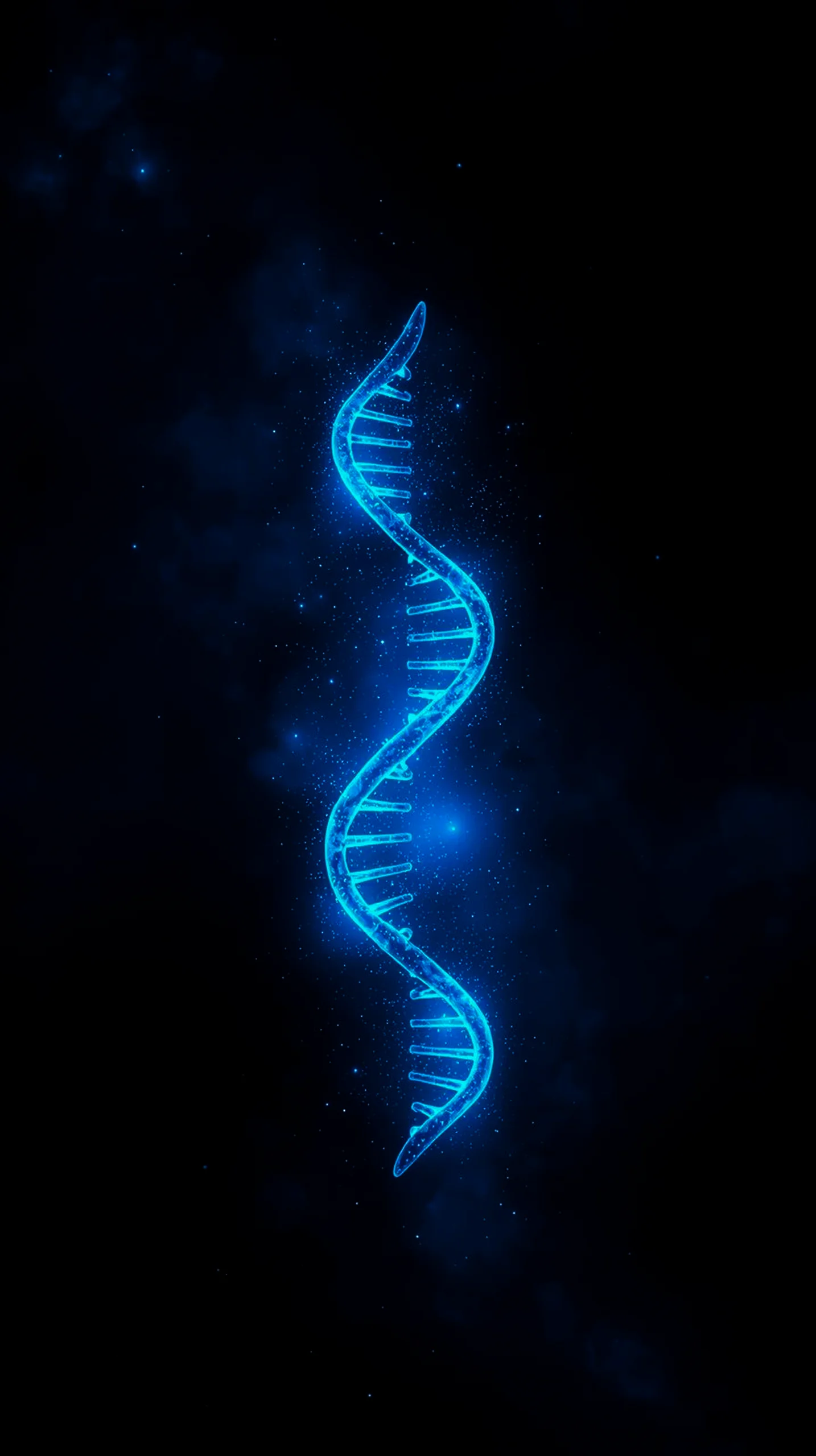 Blue neon DNA helix AMOLED wallpaper 4K for mobile, iPhone wallpaper 4K, 4K wallpaper for mobile, wallpaper for phone,