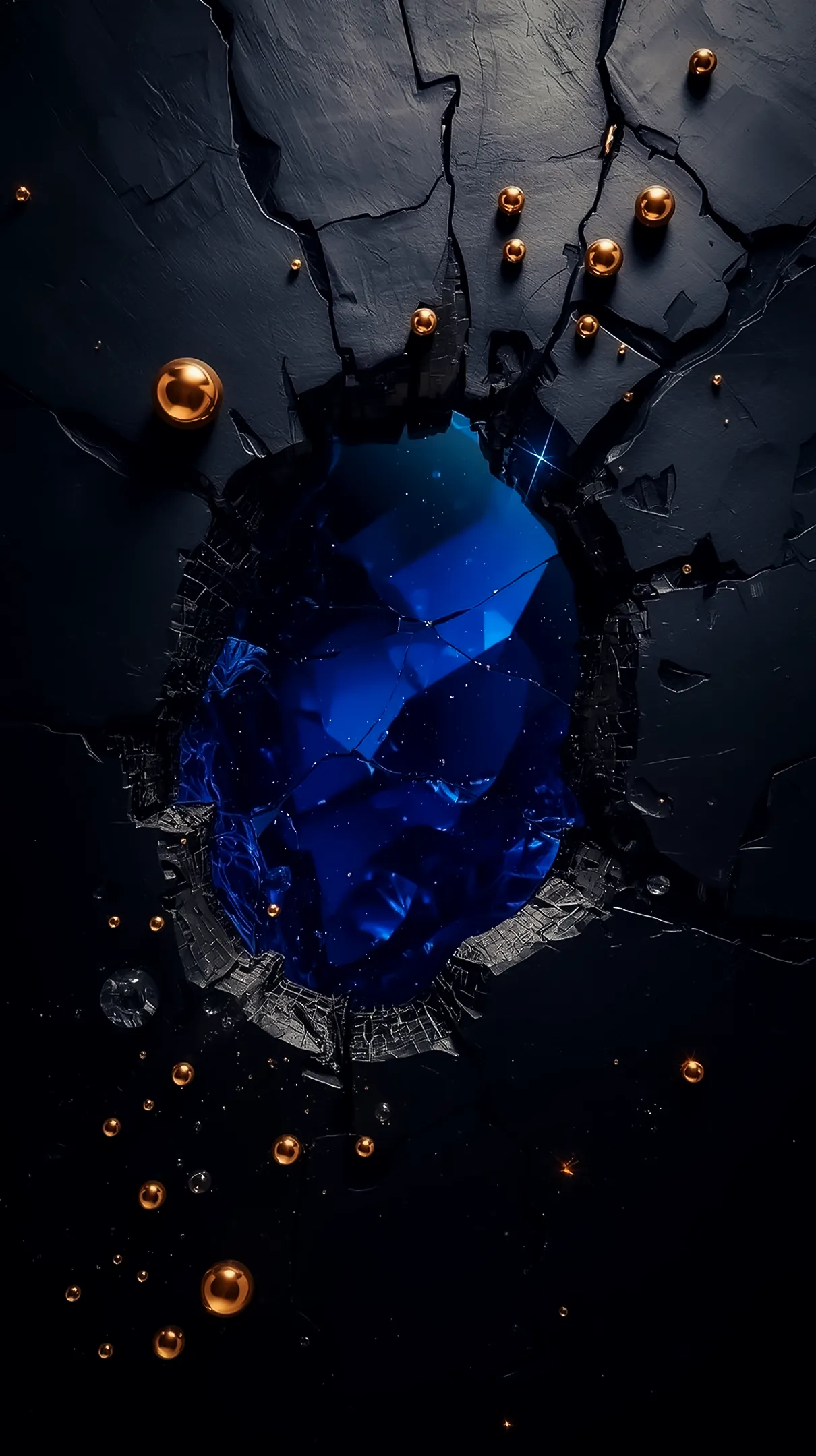 Amoled wallpaper 4k for mobile, deep blue crystal design, perfect iphone wallpaper 4k and 4k backgrounds for phone.