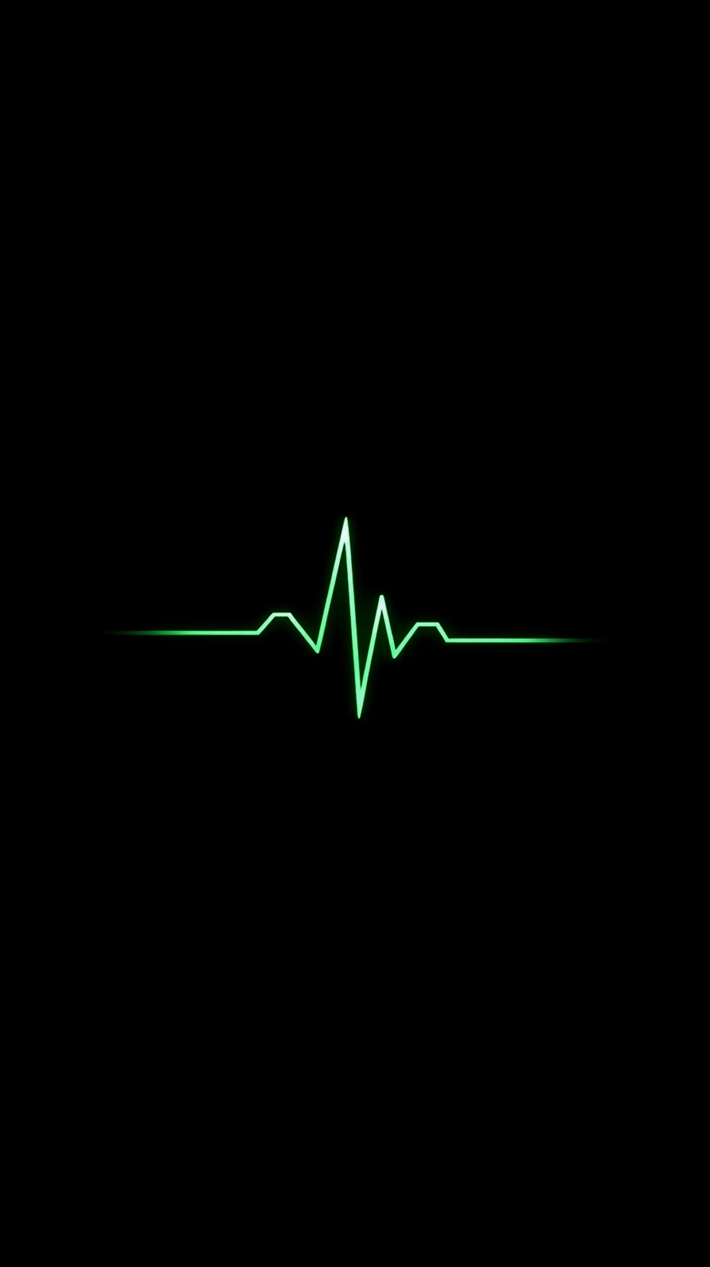 Green heartbeat line AMOLED wallpaper 4k for mobile, iphone wallpaper 4k, 4k backgrounds, iphone 4k background