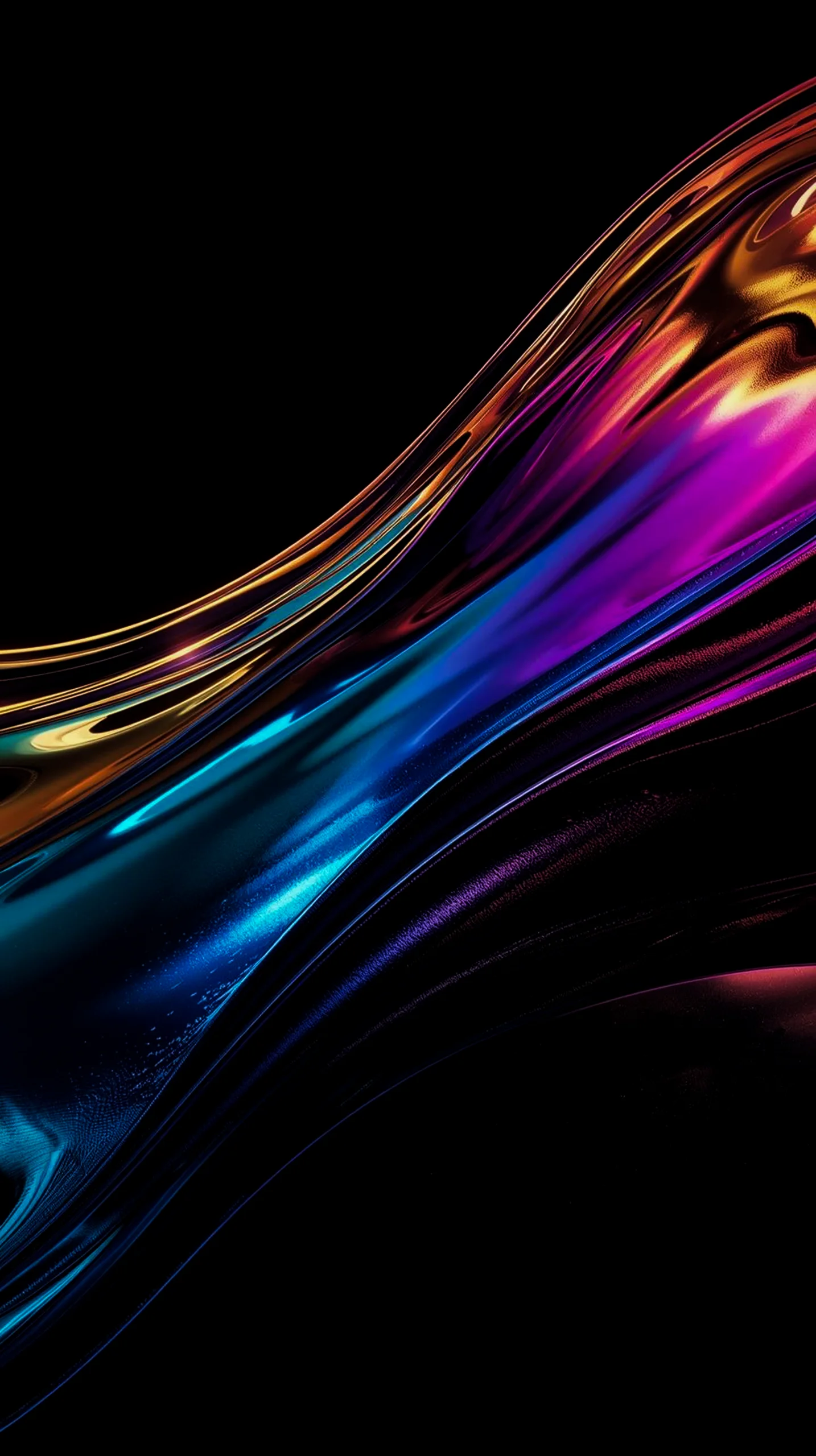Abstract flowing colors on black background - AMOLED wallpaper 4K for mobile, iPhone wallpaper 4K, 4K wallpaper for