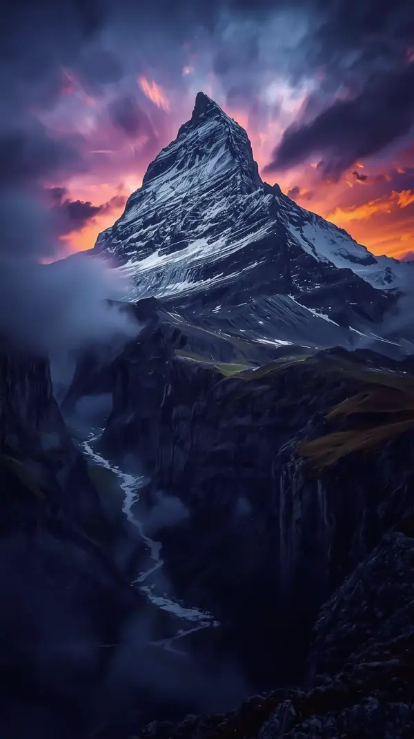 4K Nature Wallpaper — Majestic Matterhorn Sunset Peak
