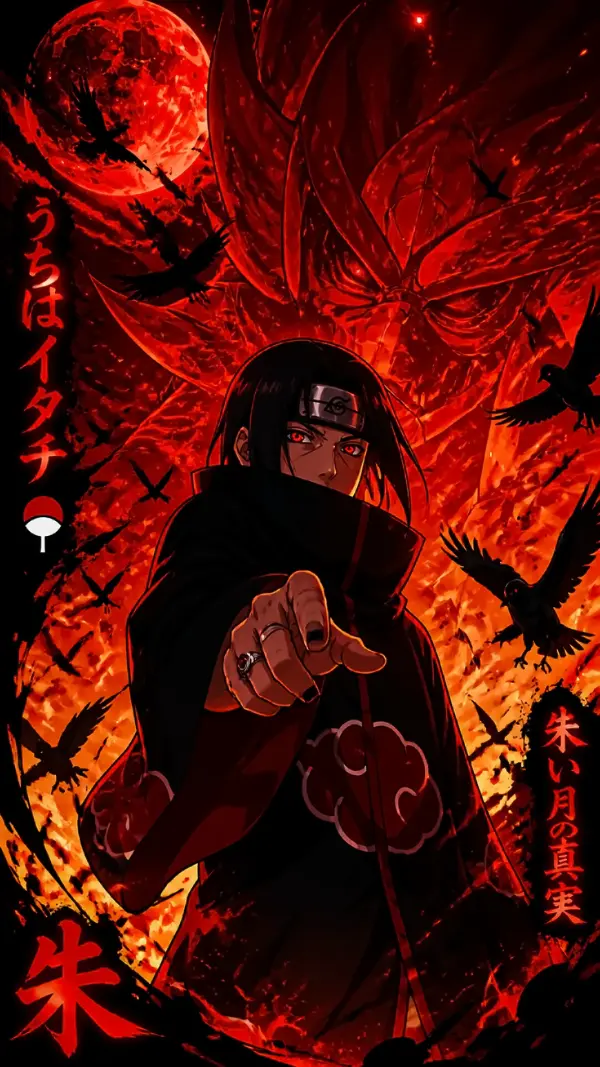 Anime phone wallpaper — crimson sharingan warrior