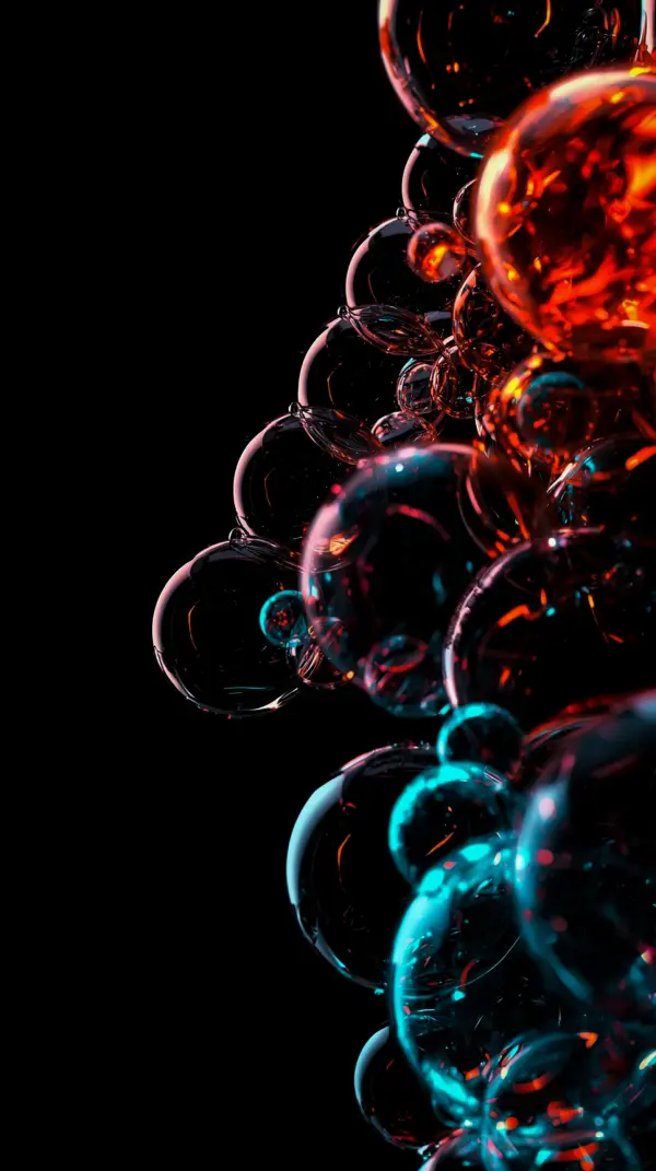 3d wallpaper phone — glowing colorful glass bubbles