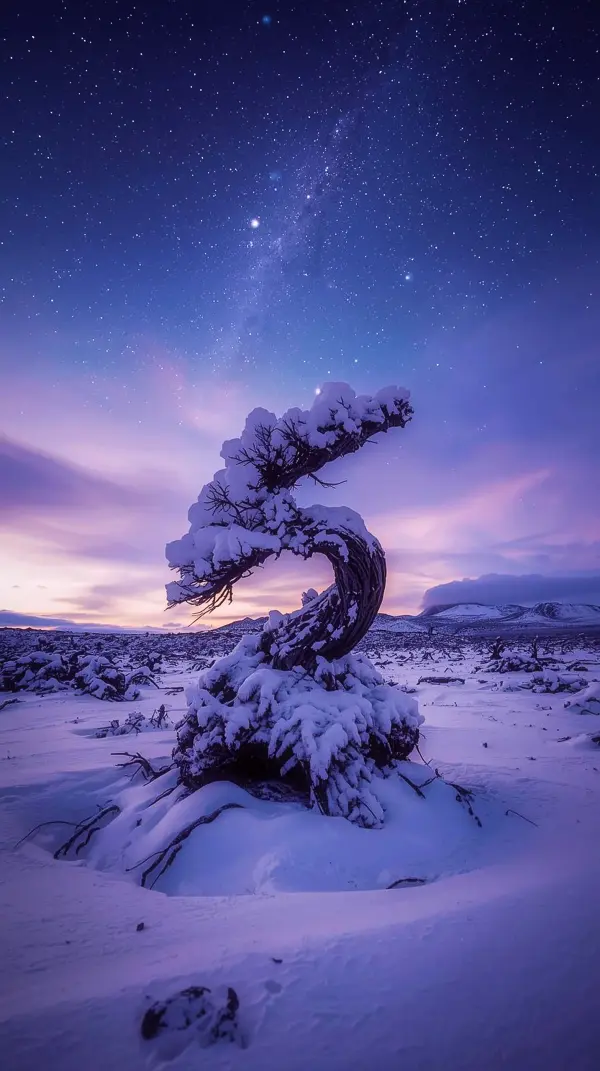 Stunning Snowy Tree iphone wallpaper 4k - 4k wallpaper for mobile, wallpaper for phone, cute 4k wallpaper for iphone, 4k backgrounds iphone, 4k iphone background.