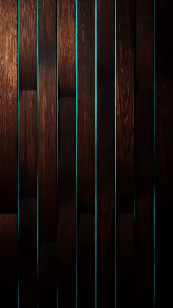 Wallpaper anime black — glowing neon teal wood