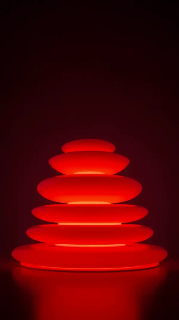 Dark anime wallpaper — vibrant red glowing shapes
