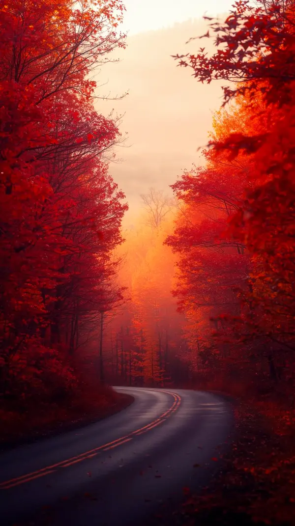 Ultra hd anime wallpaper 4k — red forest road