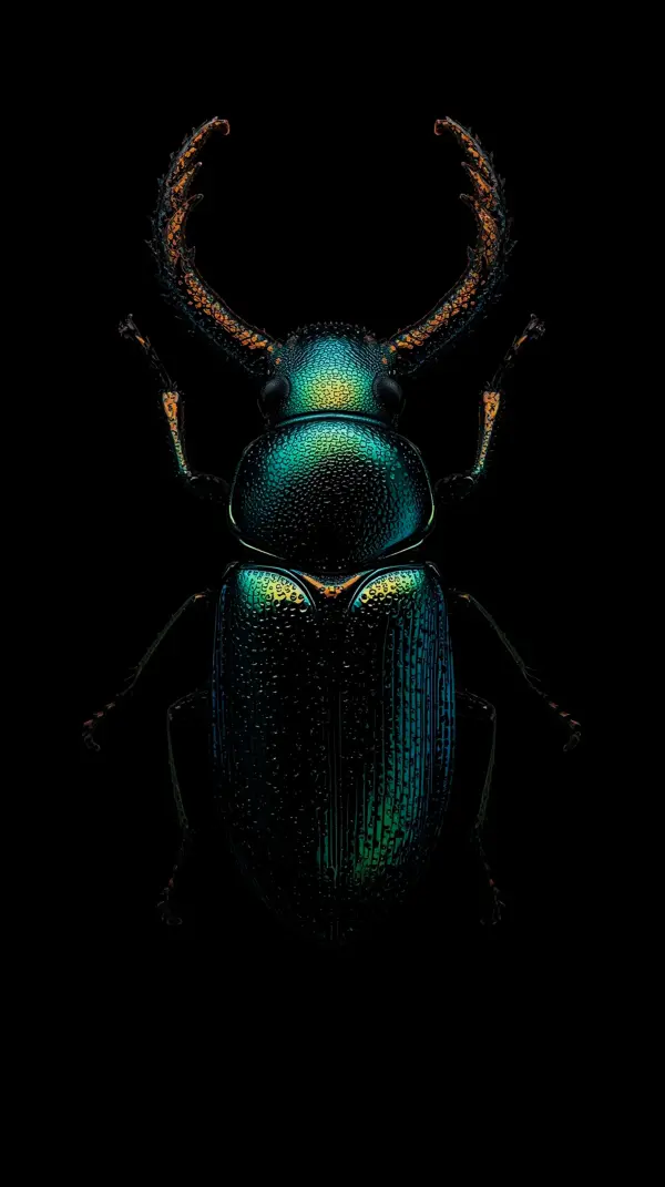 Stunning Iridescent Beetle AMOLED Wallpaper 4k for Mobile