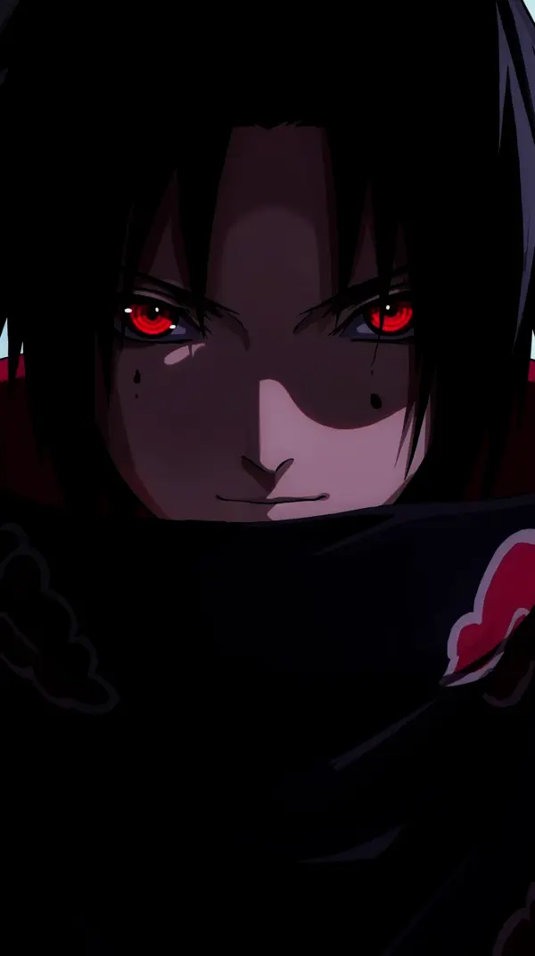 Anime dark wallpaper — glowing red sharingan eyes