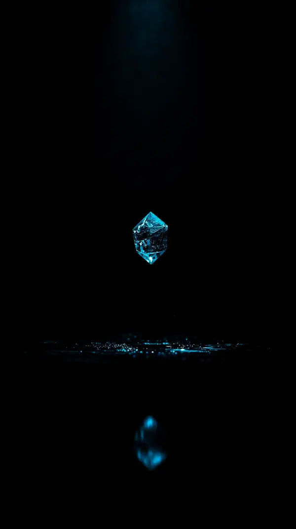 Minimalist Blue Crystal AMOLED Wallpaper 4K for Mobile