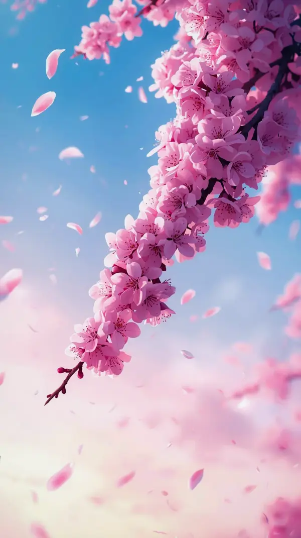 Dreamy Pink Cherry Blossom Wallpaper for Phone – 4K Resolution
