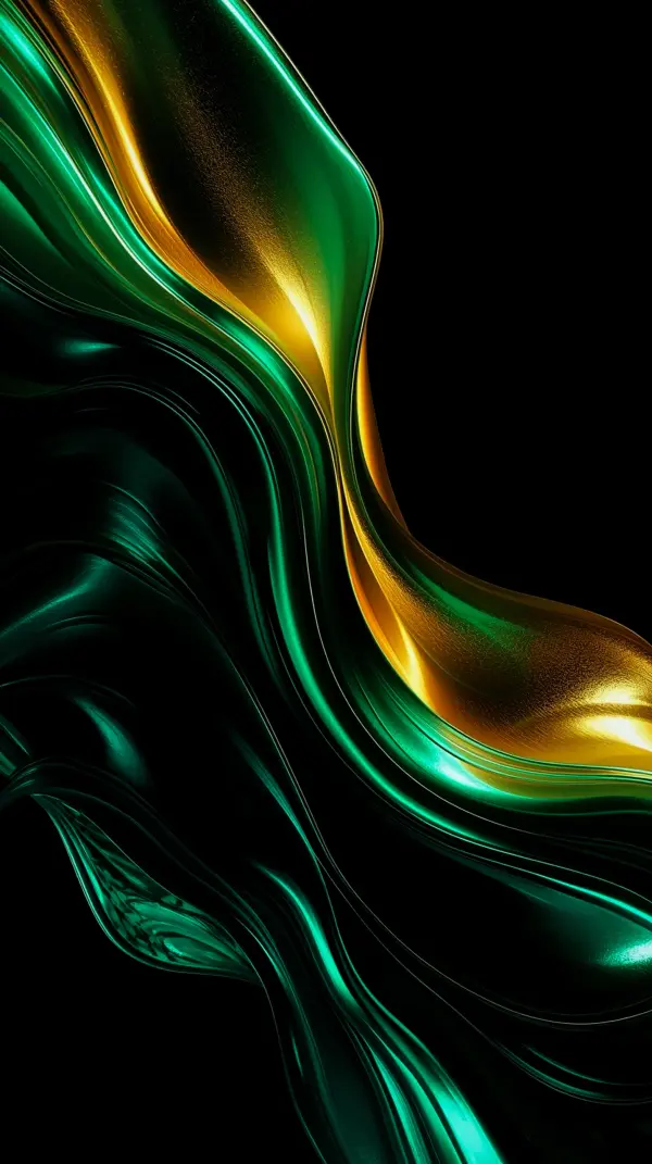 Abstract iphone wallpaper — glossy green gold