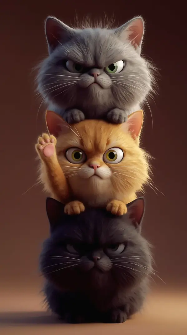 Cute wallpaper anime — stacked fluffy kittens