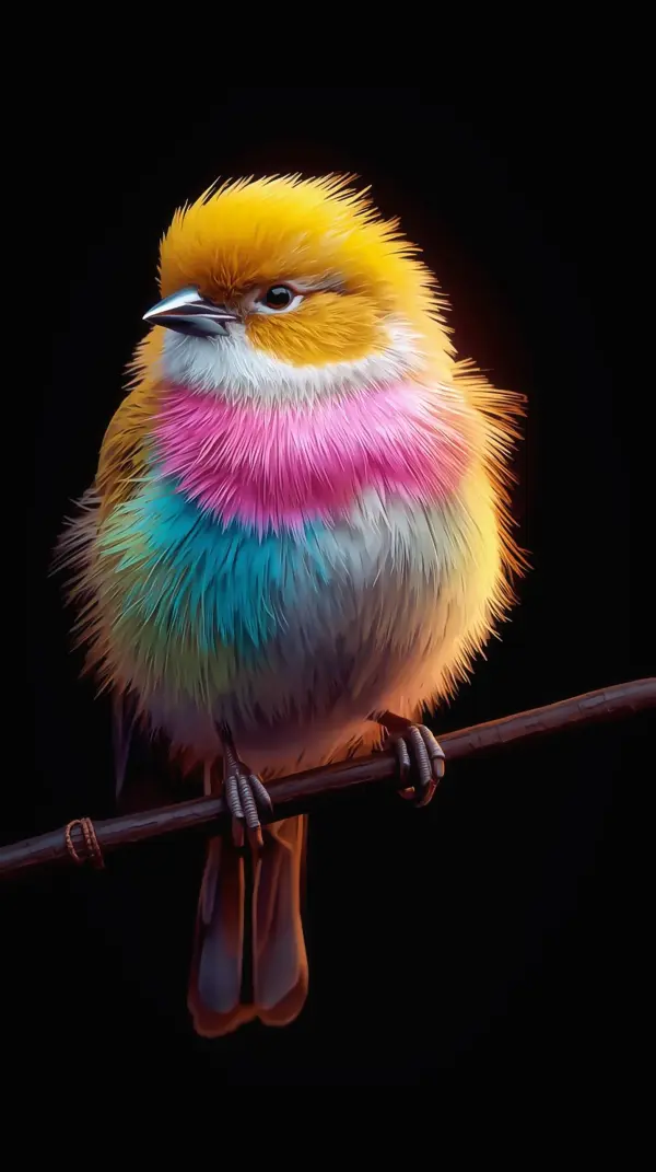 Bird Wallpaper 4K — Vibrant Fluffy Rainbow Plumes