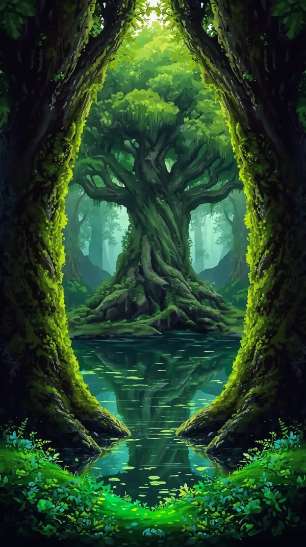 Nature Wallpaper 4K — Enchanted Green Forest River | 4KWallpapar