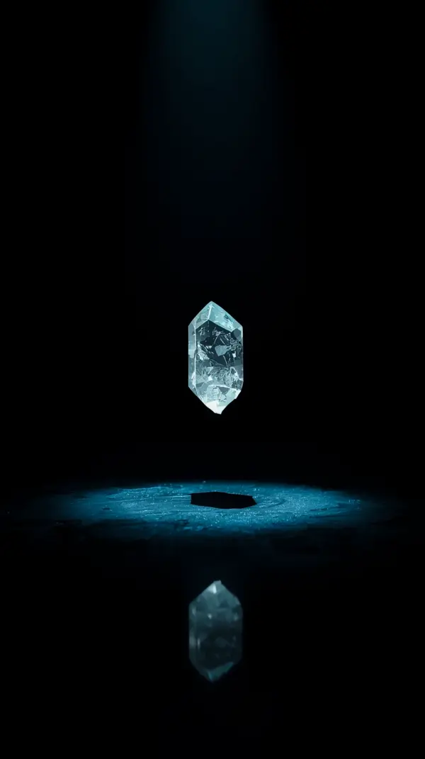 Wallpaper dark anime — glowing floating crystal