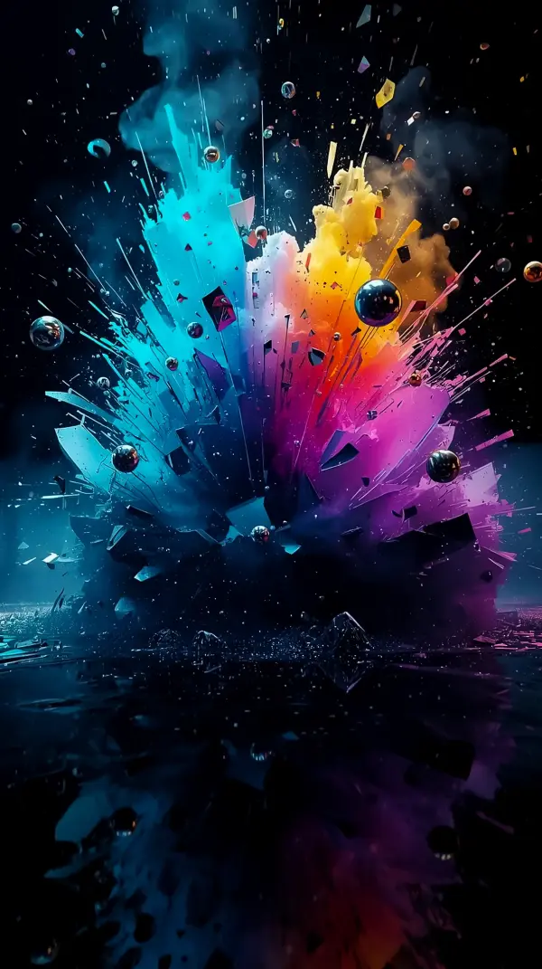 Explosive Cosmic Colors: AMOLED Wallpaper 4K for Mobile