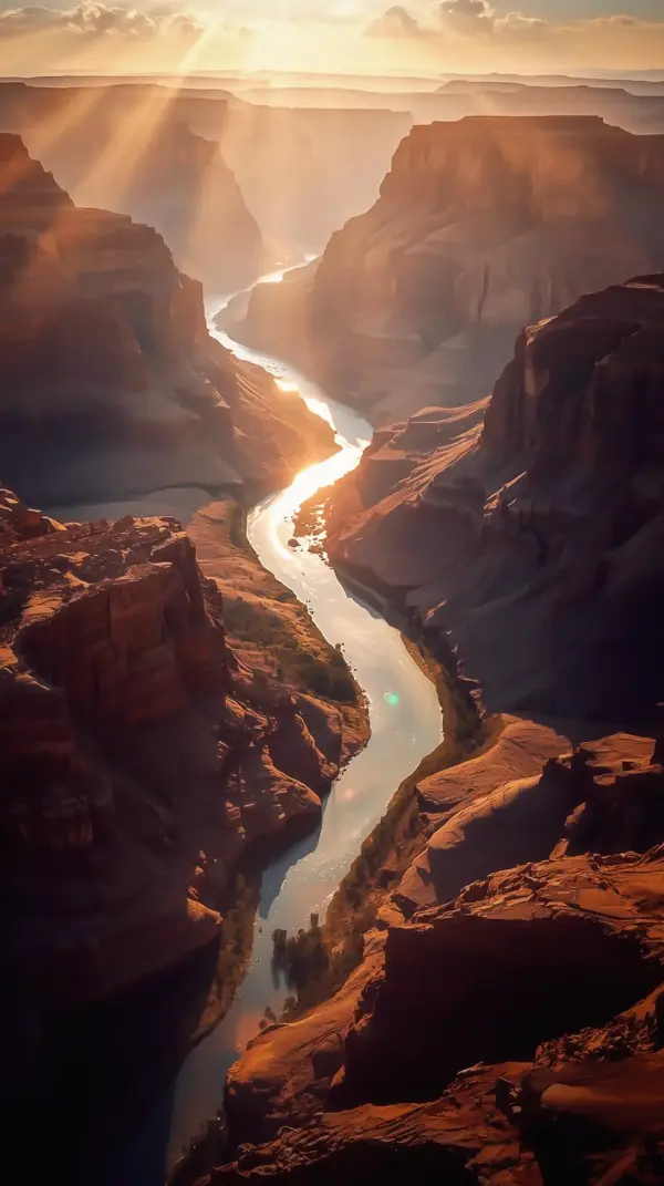 Nature Wallpaper 4K — Grand Canyon Sunset River | 4KWallpapar