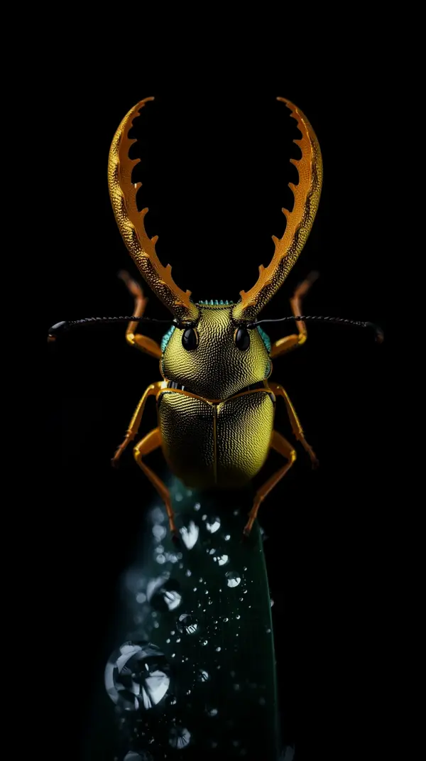 Wallpaper anime black — metallic golden beetle