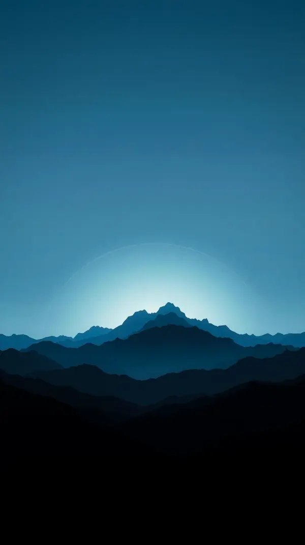 Stunning Blue Mountain Landscape AMOLED Wallpaper 4K for Mobile