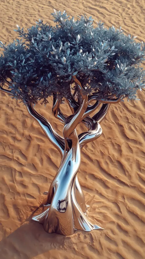 Metal Tree Wallpaper — Desert Landscape | 4Kwallpapar