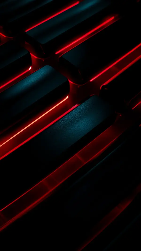 Wallpaper dark anime — glowing red keyboard keys
