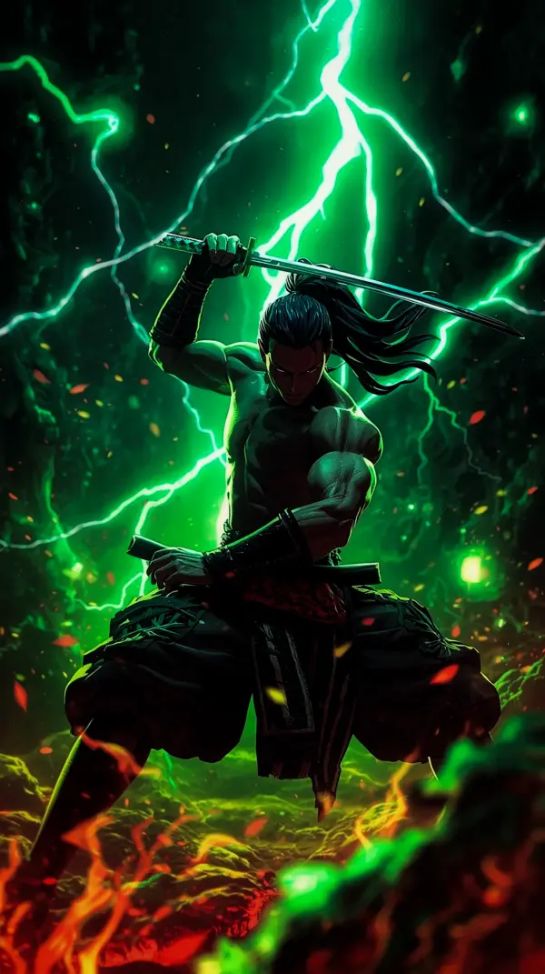 Electrifying Samurai Warrior Wallpaper for iPhone – 4K