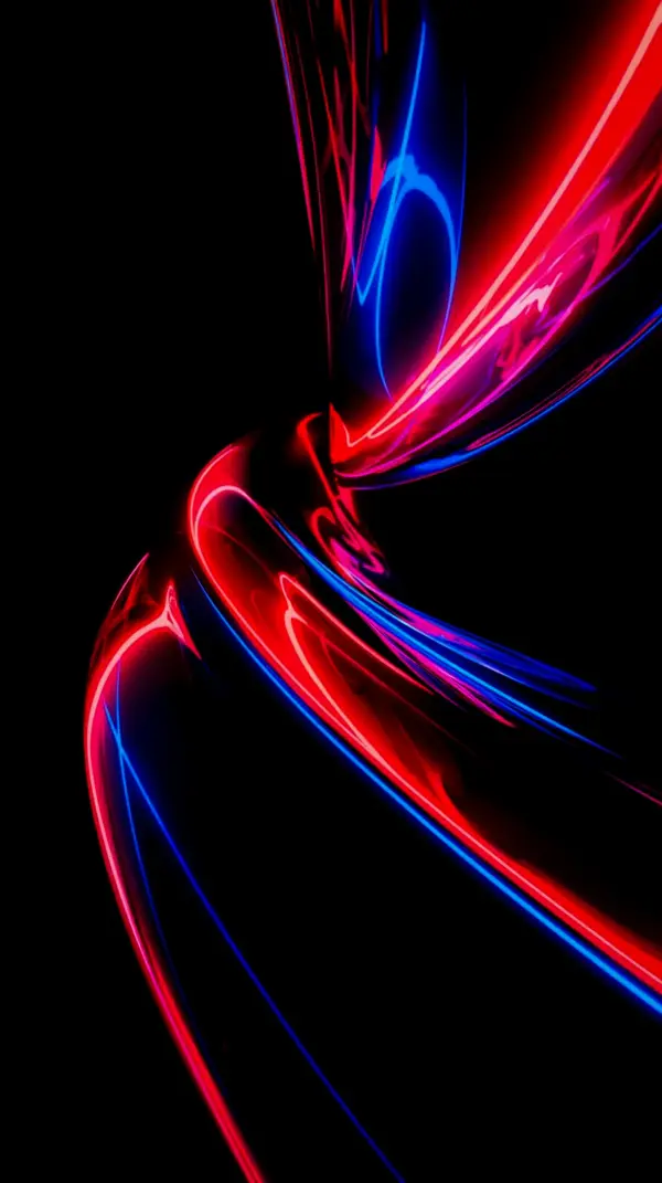 Dark AMOLED 4K Mobile Wallpaper: Vibrant Neon Red Blue Glow