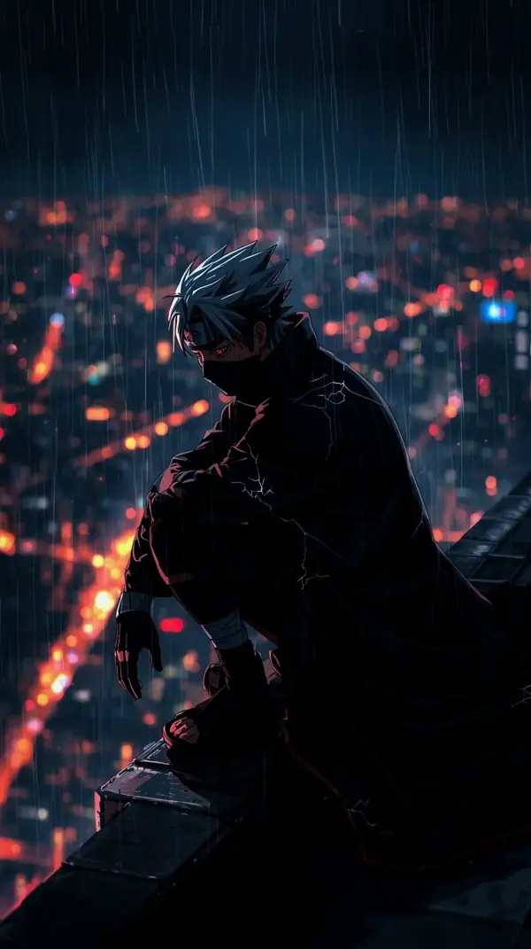 Aesthetic Anime Wallpaper Phone: Kakashi in the Rain 4K Anime Wallpapers for Mobile