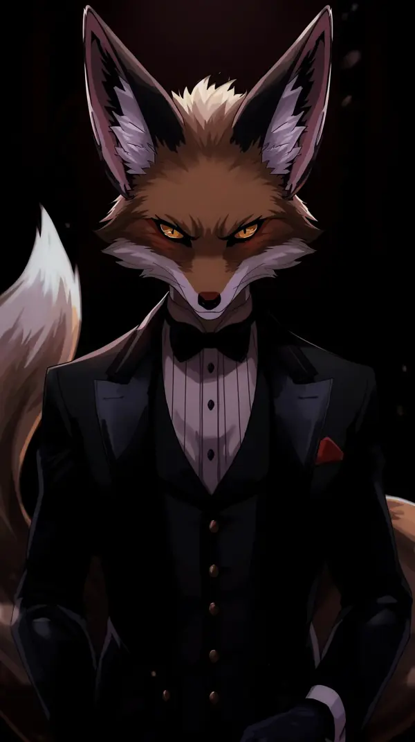 Elegant Dapper Fox Anime Wallpaper for iPhone – 4K Resolution