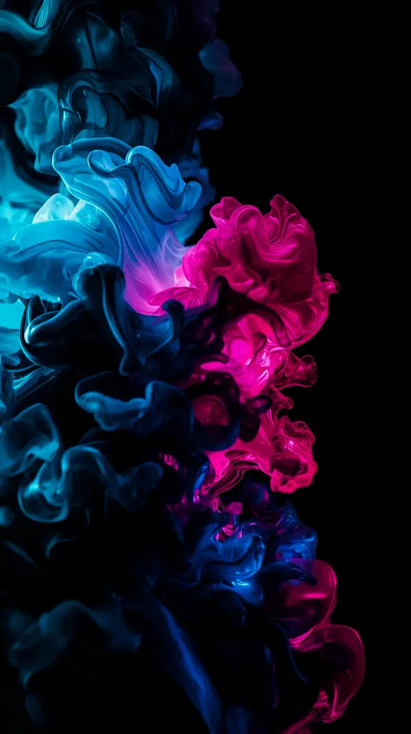 Vibrant Ink Swirls AMOLED Wallpaper 4K for Mobile | Abstract Fluid Art
