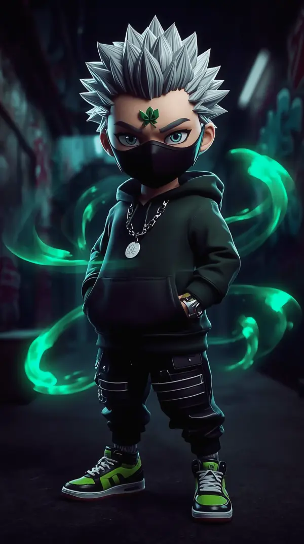 Anime Wallpaper 4K — Spiky Hair Masked Boy