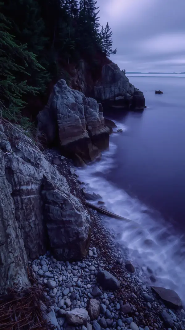 Nature Wallpaper 4K — Dark Rocky Coastal Shore | 4Kwallpapar